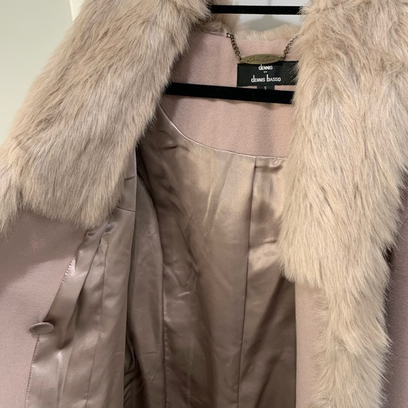 Dennis Basso Faux Fur Trim Wrap Coat NWOT - Picture 9 of 11